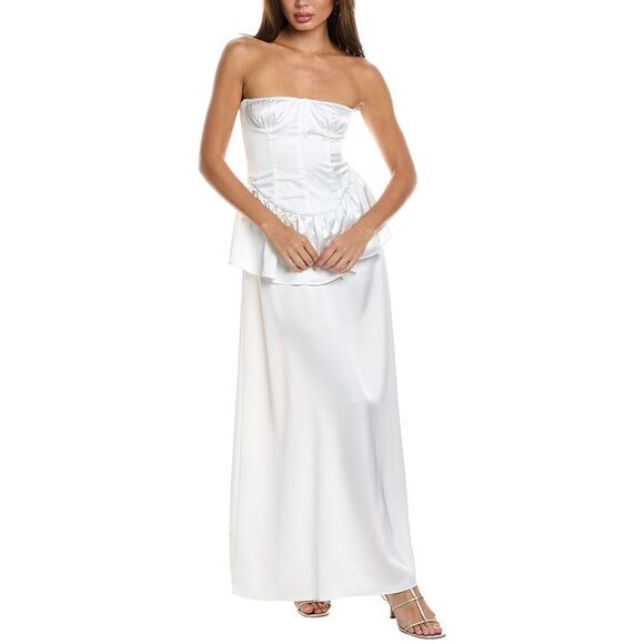 WeWoreWhat | Dresses | Weworewhat Strapless Corset Peplum Maxi Dress |  Poshmark